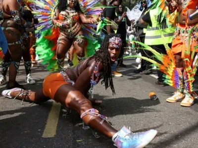 Notting Hill Carnival celebrates Windrush legacy in blaze of colour