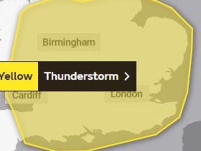 London Weather: Yellow warning for rain issued this weekend